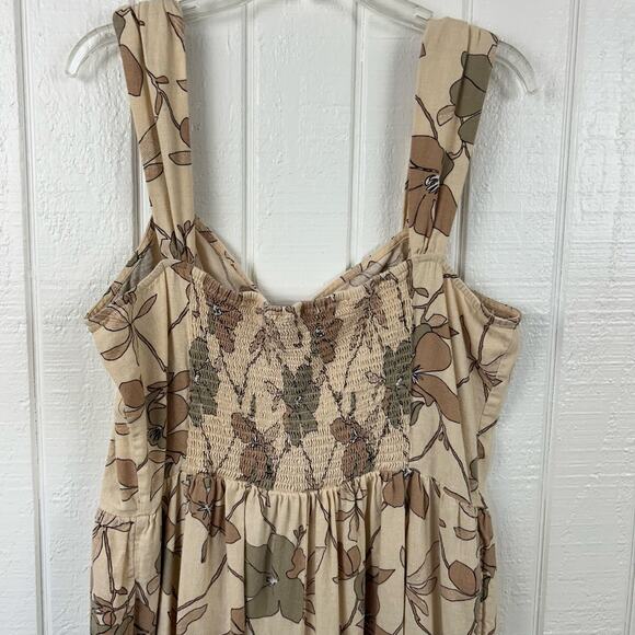 Loft Women Sleeveless Wide Leg Pants Jumpsuit Cream Linen Beach Preppy Size XL - Picture 8 of 11